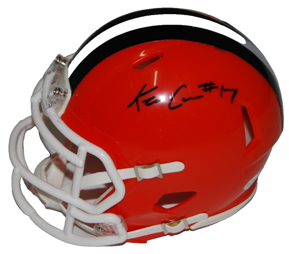 KC CONCEPCION signed (CLEVELAND BROWNS) Retro mini football helmet JSA CR86247