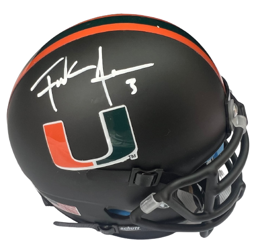FRANK GORE signed (MIAMI HURRICANES) Black mini football helmet BECKETT AC93123