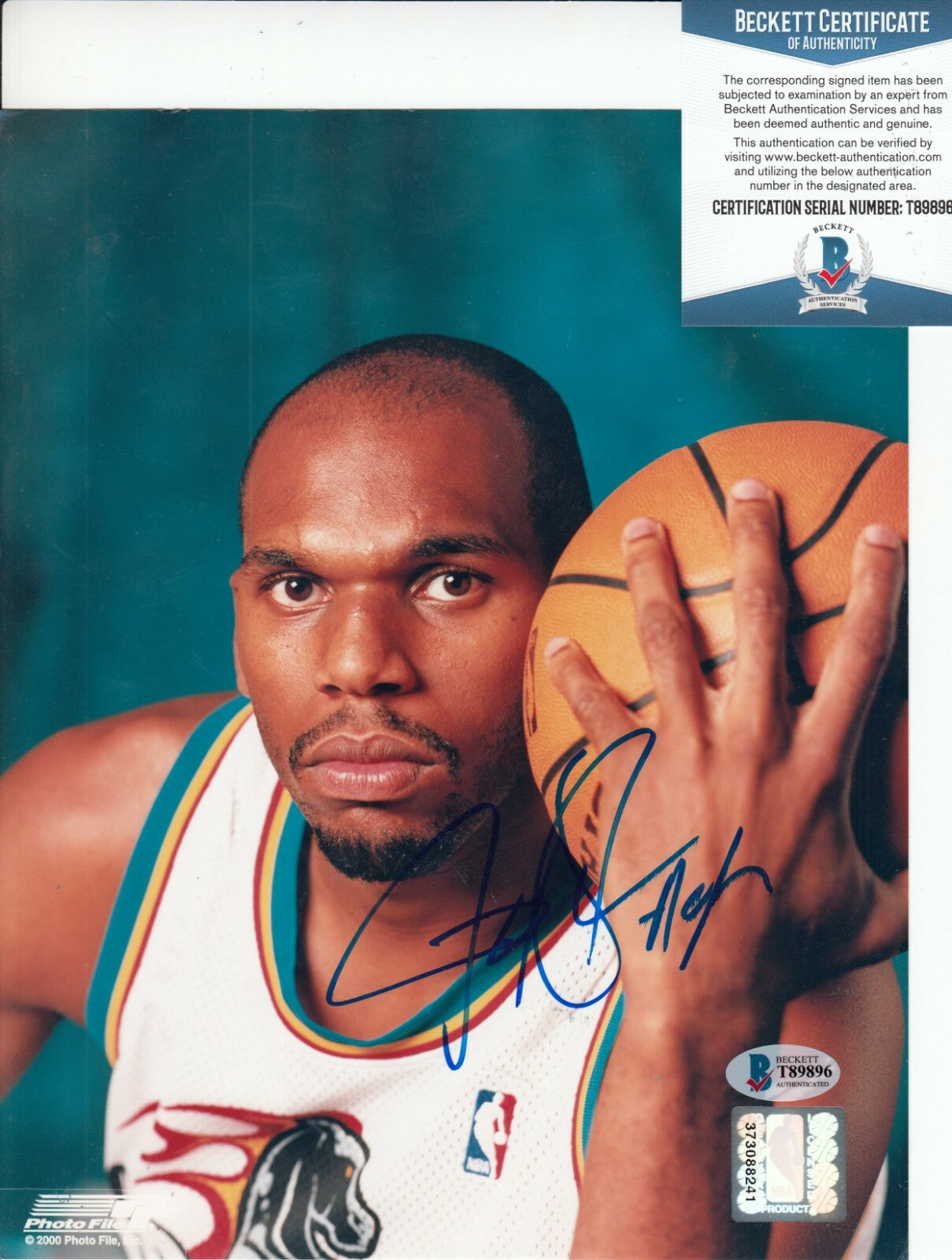 JERRY STACKHOUSE signed (DETROIT PISTONS) NBA 8X10 photo BECKETT BAS T89896