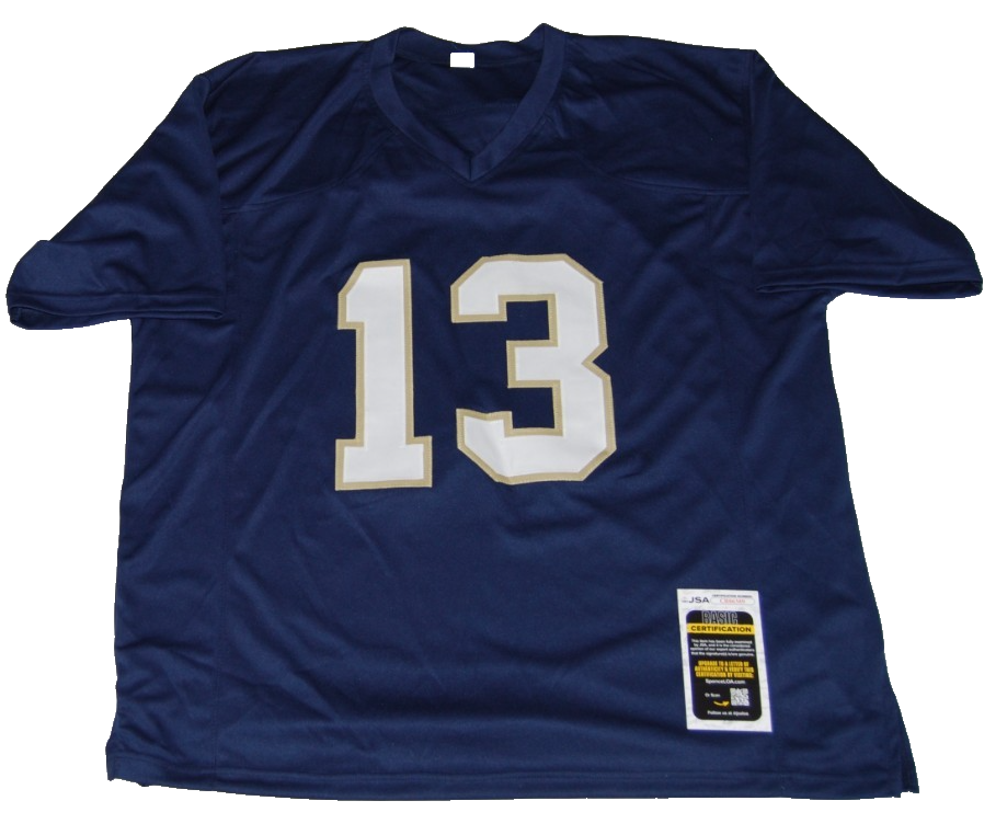 CJ CARR signed (NOTRE DAME FIGHTING IRISH) Navy football jersey JSA CR86389