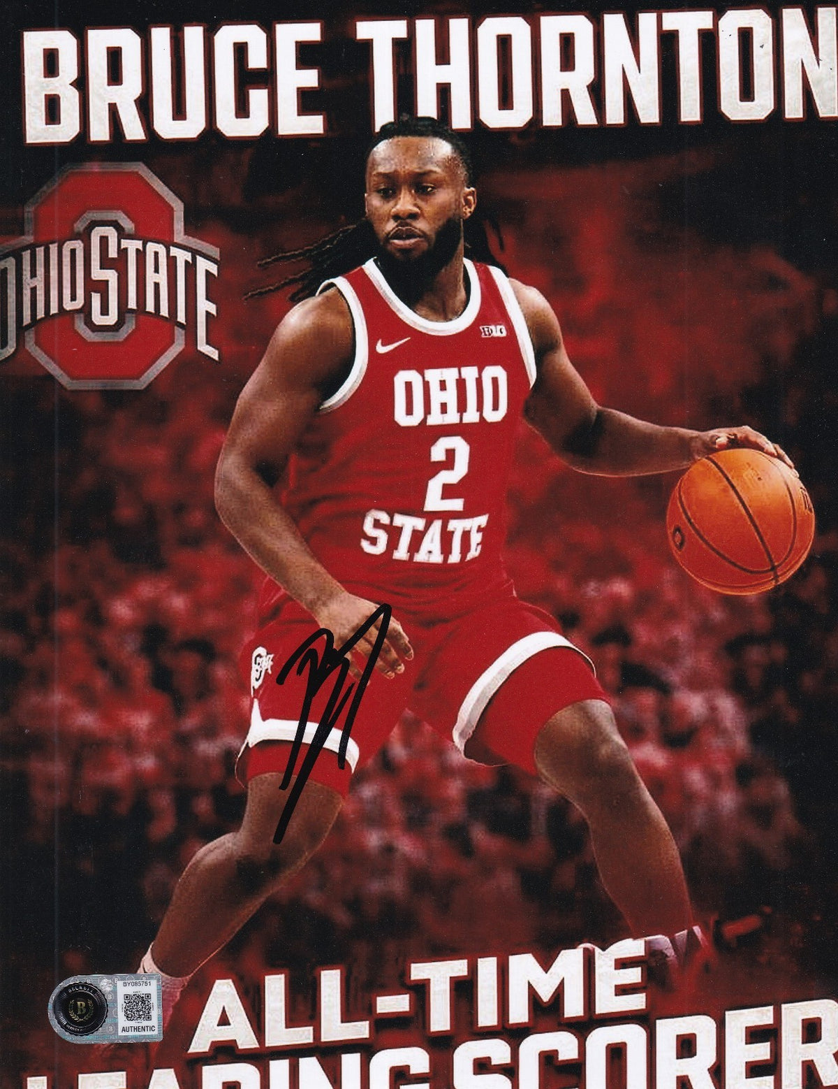 BRUCE THORNTON signed (OHIO STATE BUCKEYES) 8X10 photo BECKETT BY085751