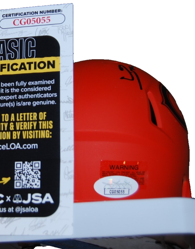 TREMAINE EDMUNDS  signed (CHICAGO BEARS) RAVE mini football helmet JSA CG05055