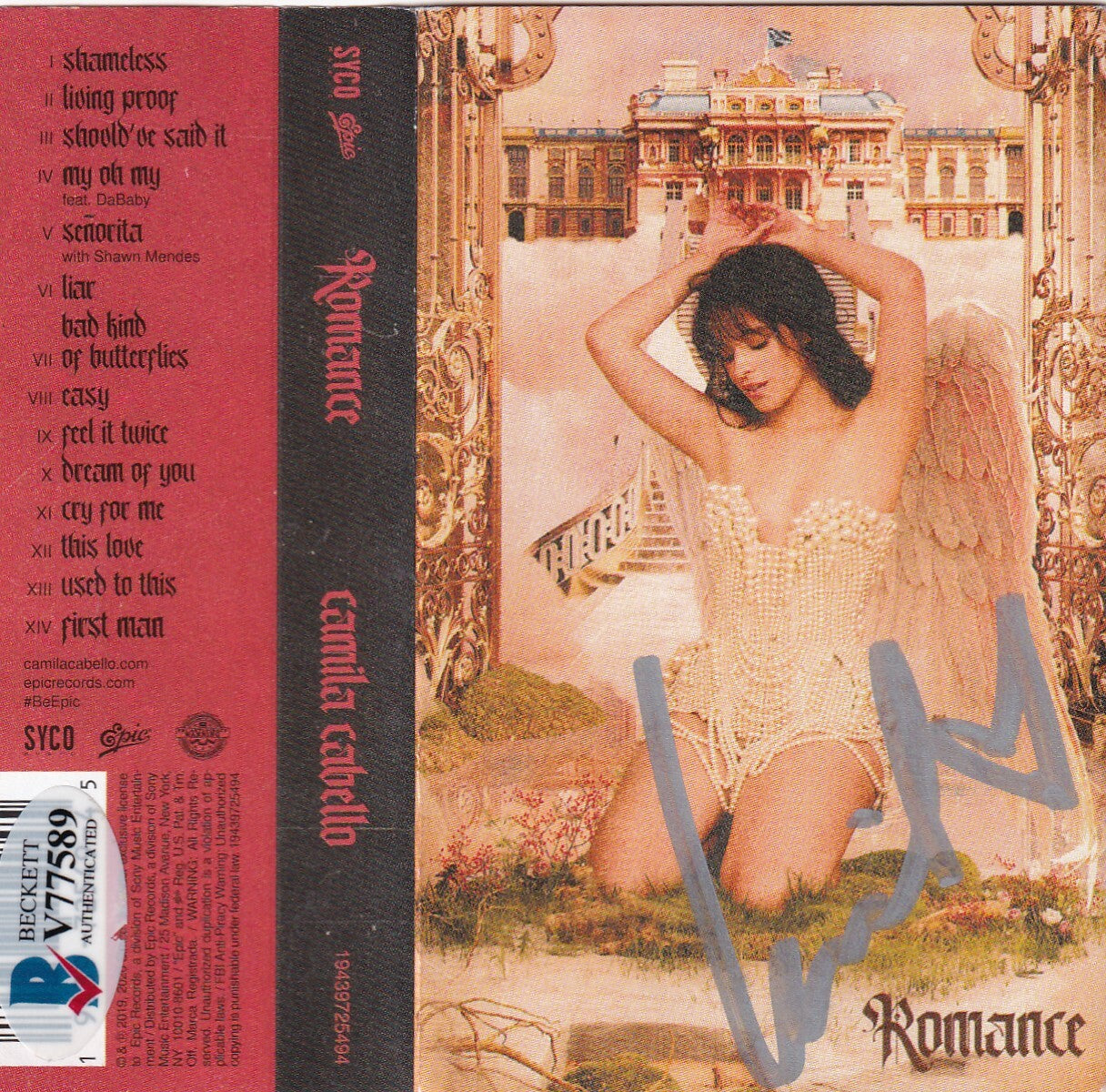 CAMILA CABELLO signed (ROMANCE) Cassette Tape cover w/tape *EASY* BECKETT V77589