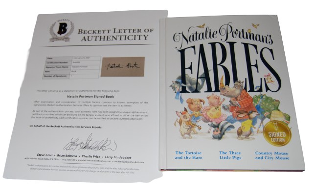 NATALIE PORTMAN signed autographed FABLES 1st EDITION BOOK BECKETT LOA A48499