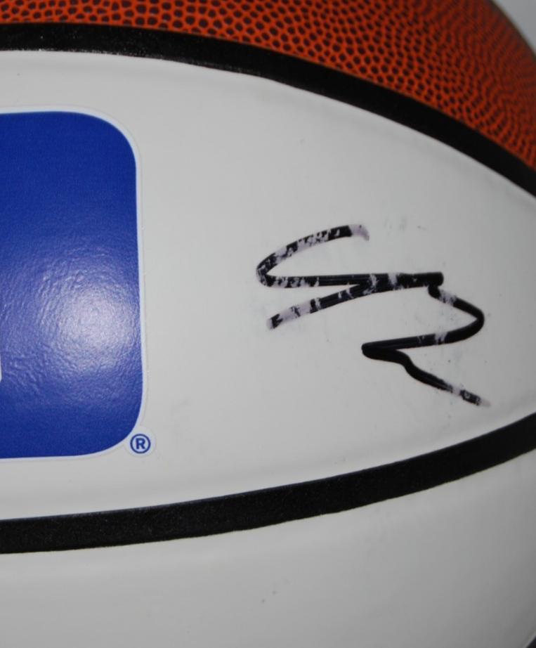 CAMERON BOOZER signed (DUKE BLUE DEVILS) autographed logo basketball JSA Cr86343