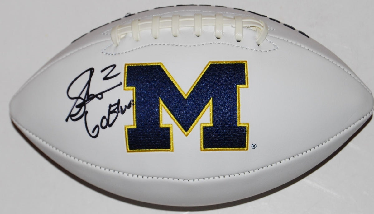SHEA PATTERSON signed (MICHIGAN WOLVERINES) Embroidered logo football W/COA C