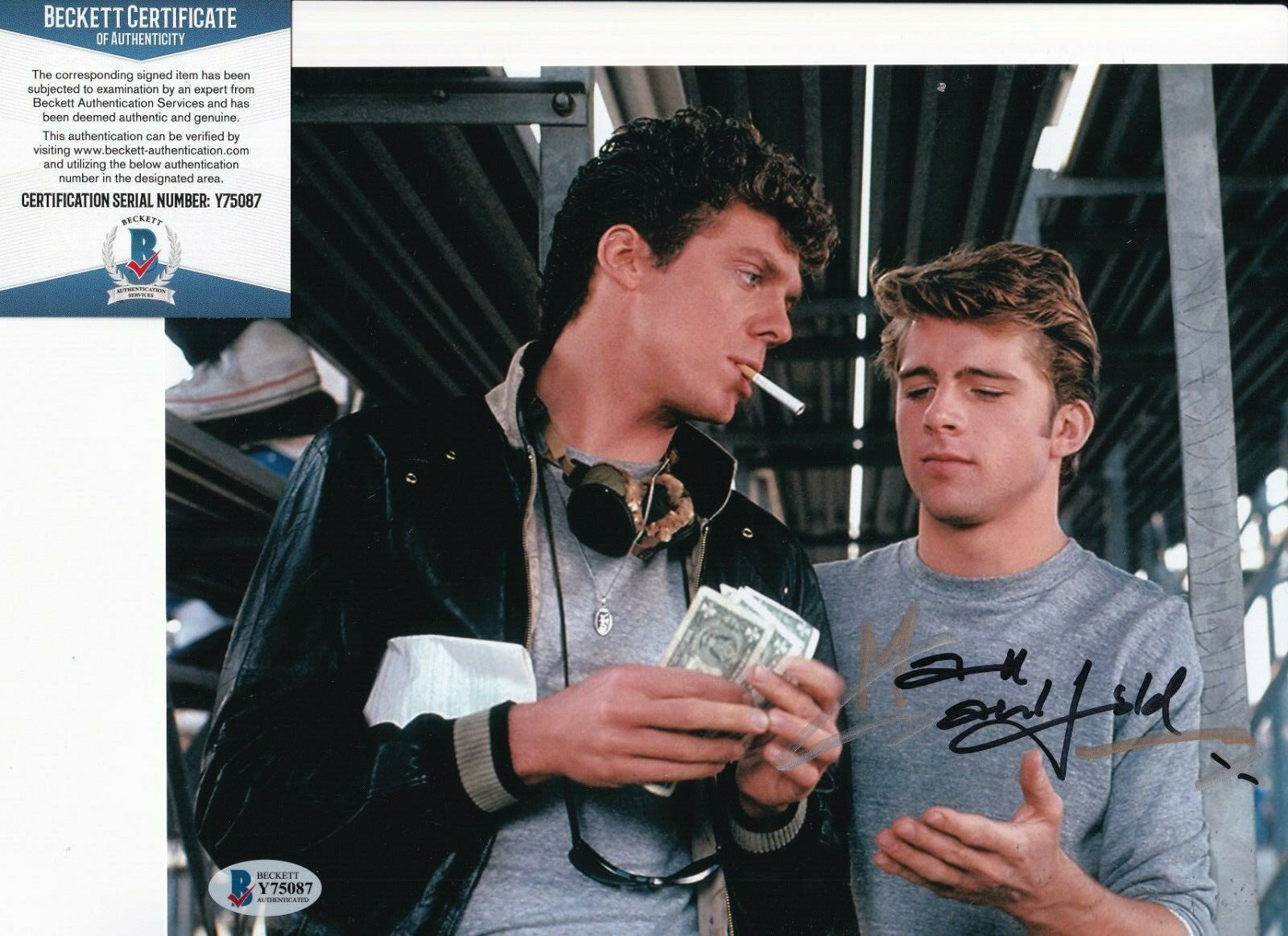 MAXWELL CAULFIELD signed (GREASE 2) Mitchell 8X10 photo BECKETT BAS Y75087