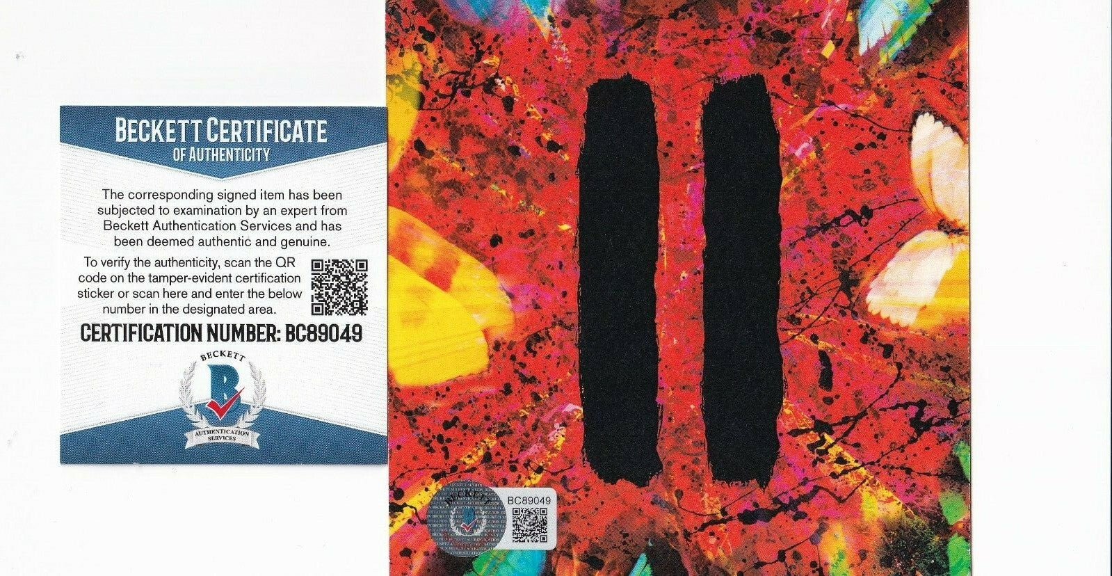 ED SHEERAN signed (=)  Brand New CD COVER 4x4 art card BECKETT BAS BC89049