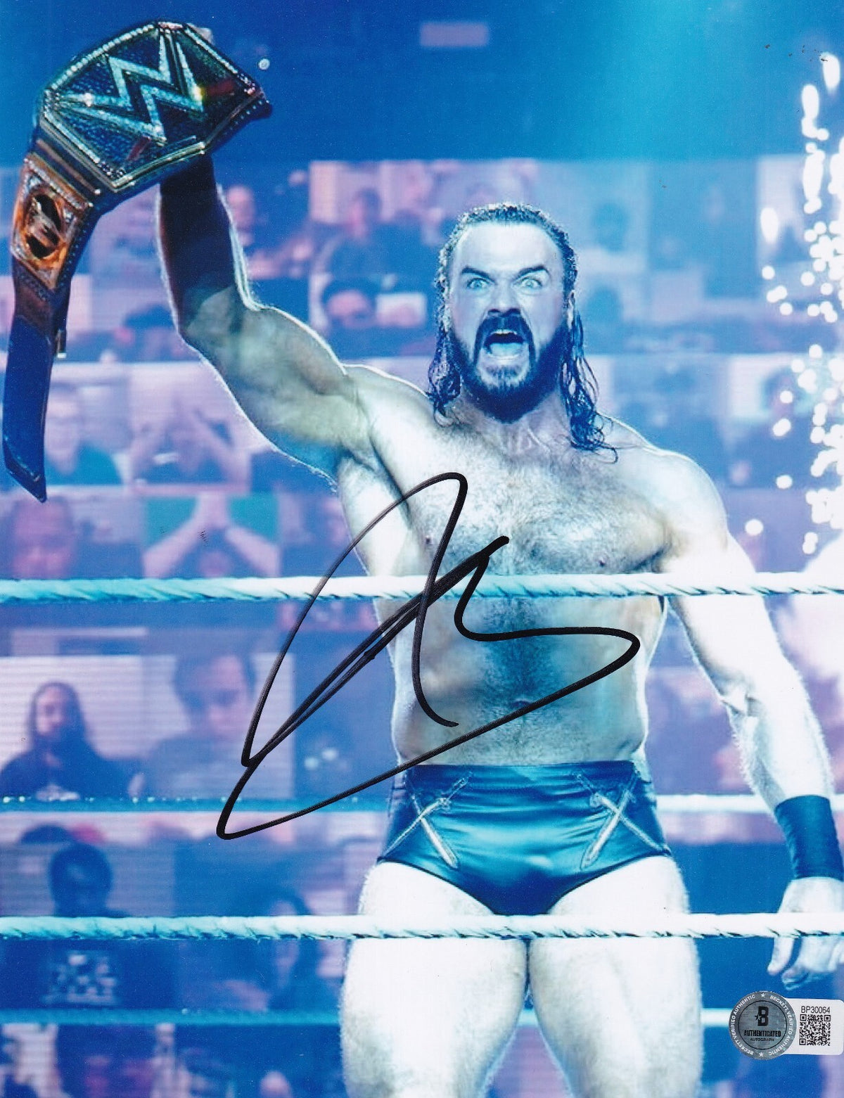 DREW MCINTYRE signed (WWE) Wrestling RAW Smackdown 8X10 BECKETT BP30064