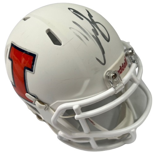 CHASE BROWN signed (ILLINOIS FIGHTING ILLINI) mini helmet BECKETT BAS AC93179