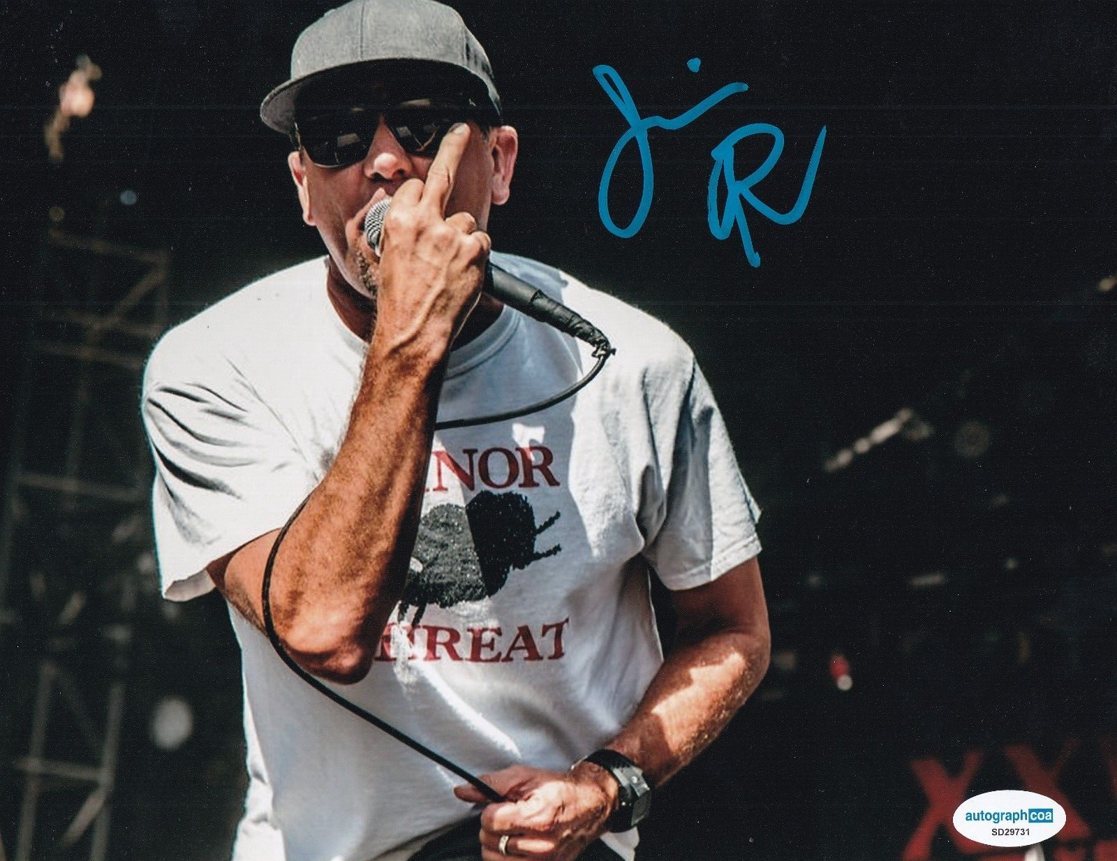 JIM LINDBERG signed (PENNYWISE) Lead Music singer 8X10 photo ACOA SD29731