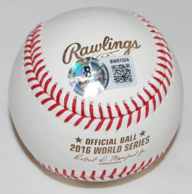 MIKE MONTGOMERY signed (CHICAGO CUBS) 2016 World Series baseball BECKETT BW61554