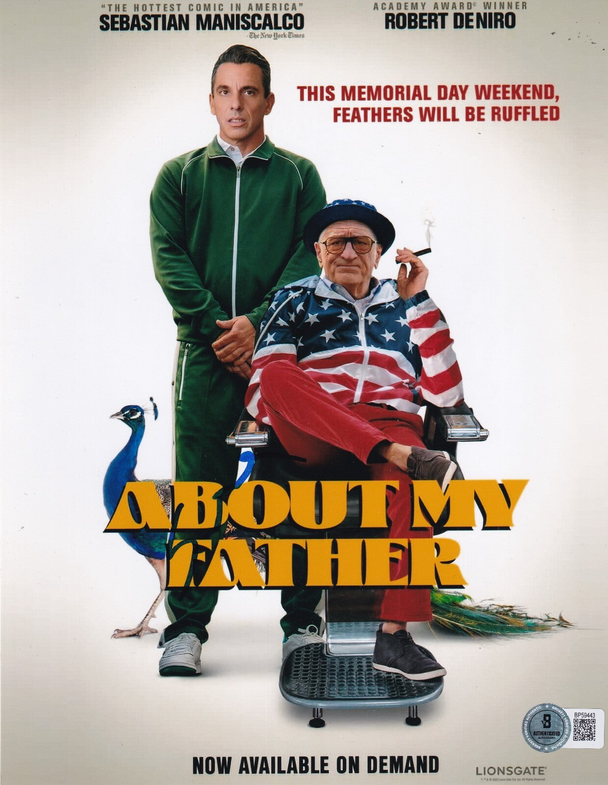 SEBASTIAN MANISCALCO signed (ABOUT MY FATHER) 8X10 photo BECKETT BAS BP59443