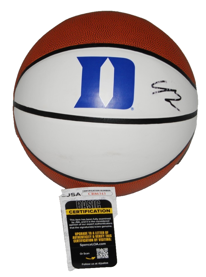 CAMERON BOOZER signed (DUKE BLUE DEVILS) autographed logo basketball JSA Cr86343