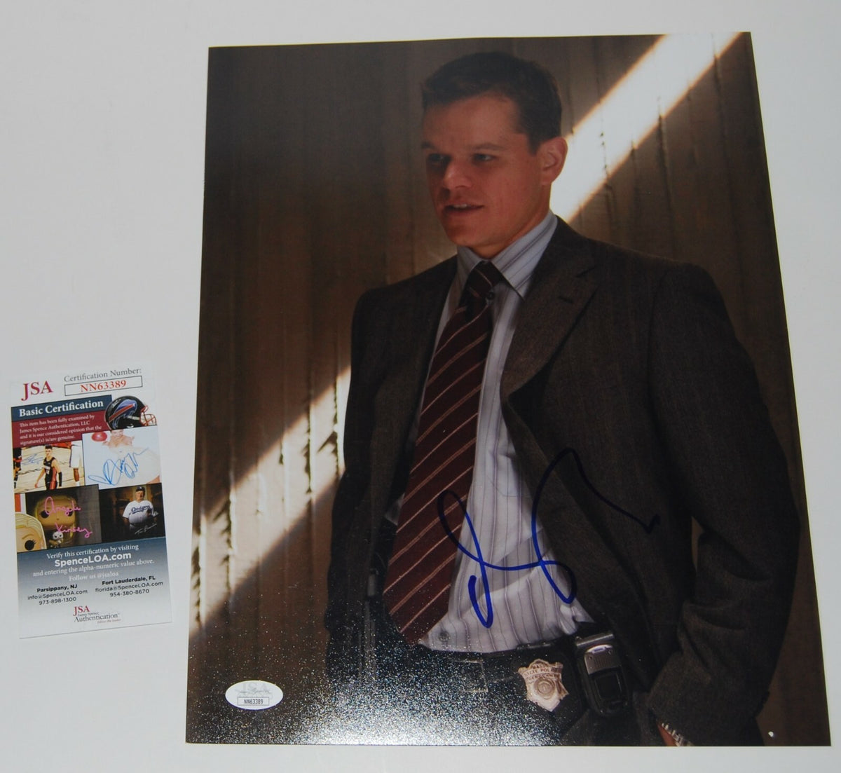 MATT DAMON signed (THE DEPARTED) Colin Movie autographed 11X14 photo JSA #2
