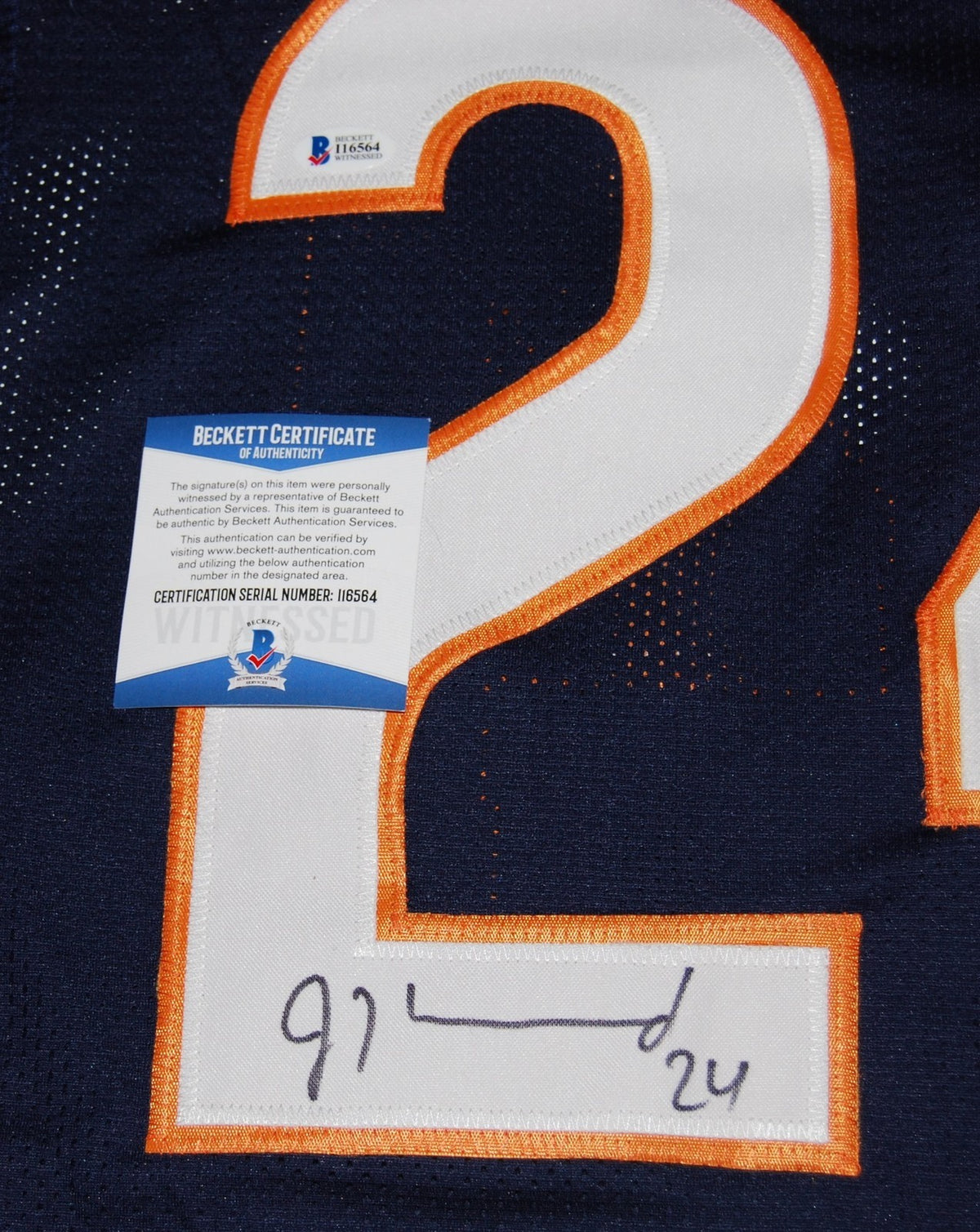 JORDAN HOWARD signed (CHICAGO BEARS) Navy #24 football jersey Beckett COA