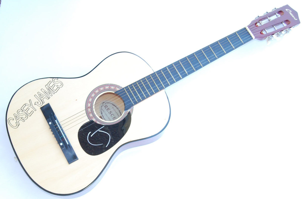 CASEY JAMES signed (COUNTRY SUPERSTAR) Acoustic guitar COA CRYING ON A SUITCASE