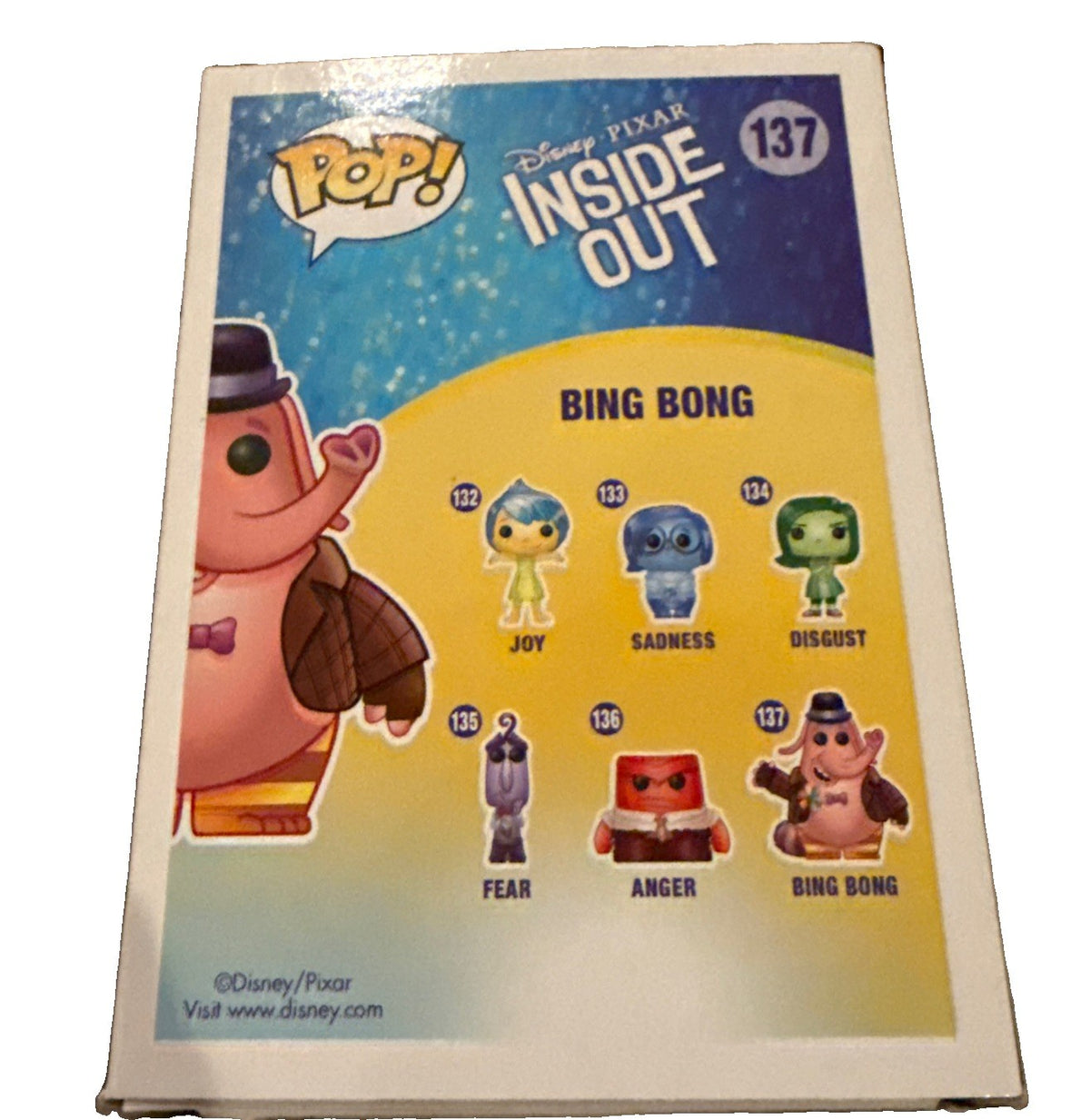 RICHARD KIND signed (INSIDE OUT Bing Bong Disney Funko Pop #137 BECKETT BY085873