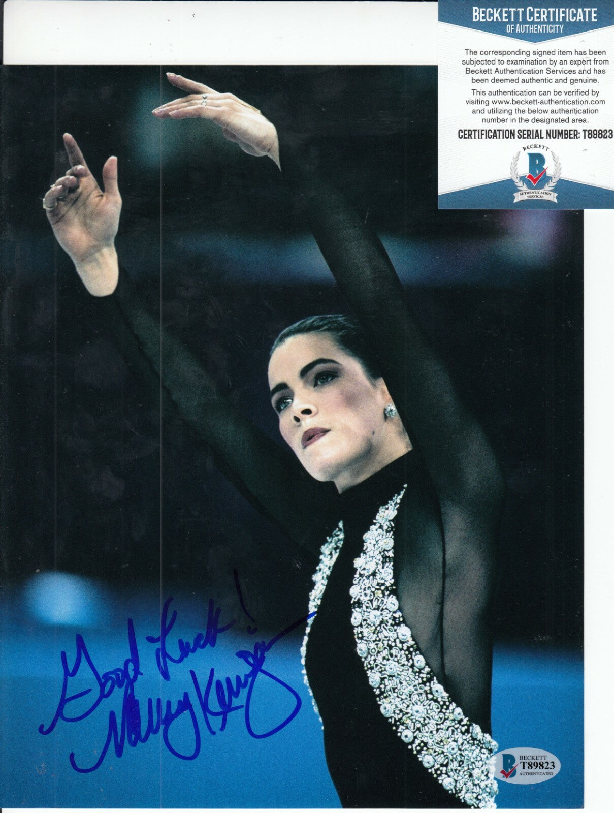 NANCY KERRIGAN signed (FIGURE SKATING) HOF 8X10 photo BECKETT BAS T89823