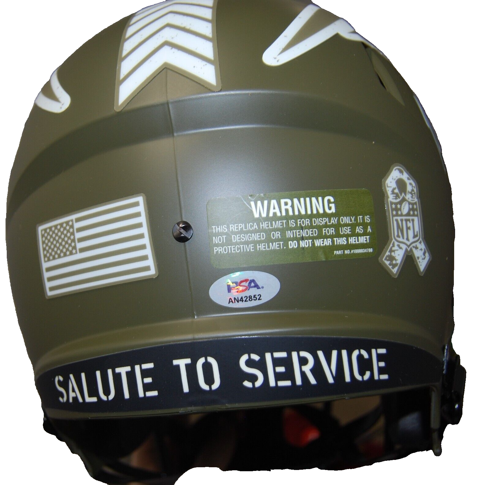 ROB GRONKOWSKI signed (NEW ENGLAND PATRIOTS) F/s Salute To Service helmet PSA