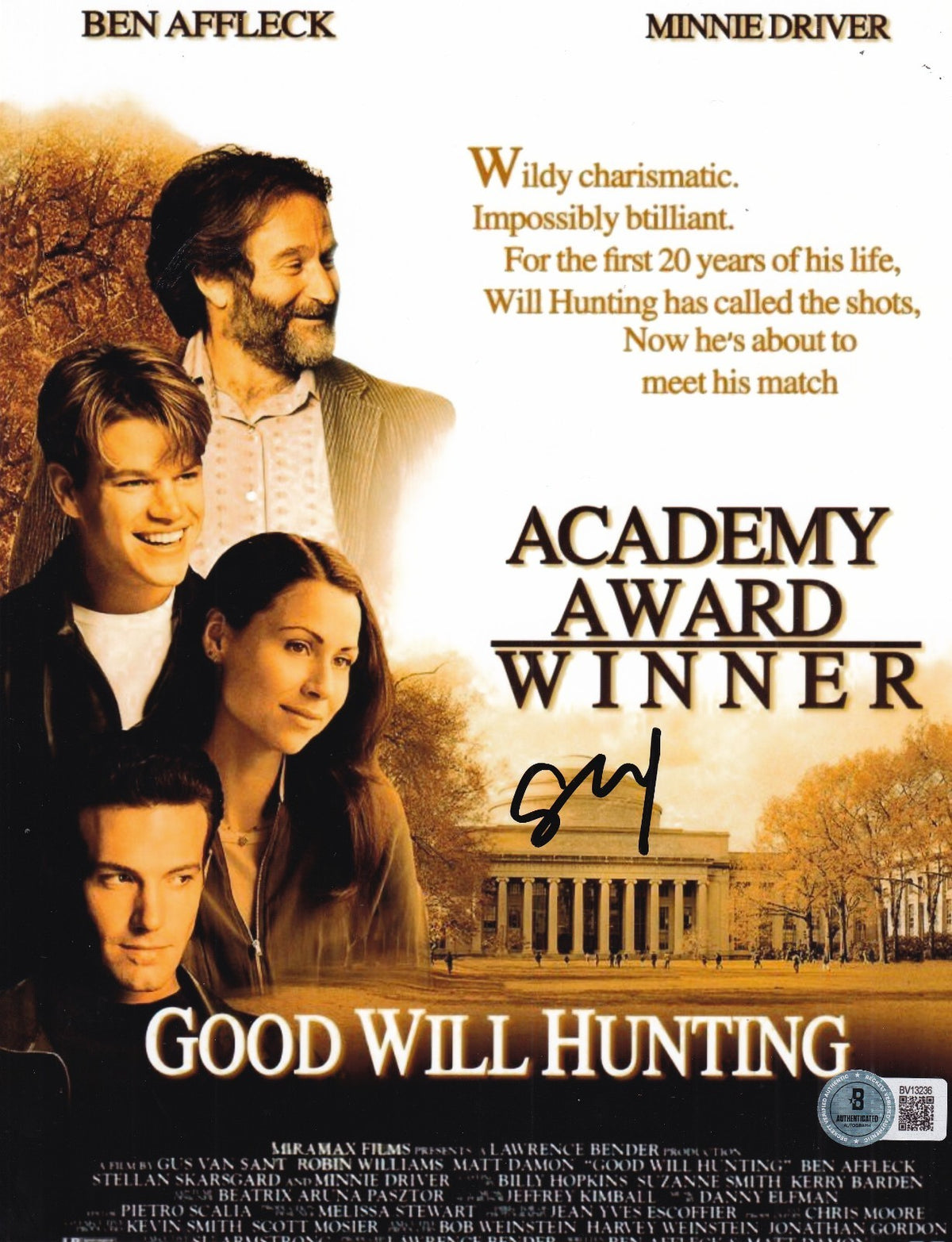 GUS VAN SANT signed (GOOD WILL HUNTING) Movie POSTER 8X10 photo BECKETT BV13236