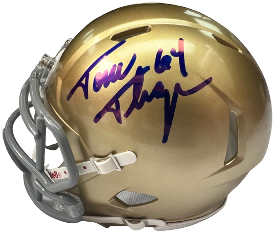 TOM THAYER signed (NOTRE DAME FIGHTING IRISH) mini helmet BECKETT BAS AC93165