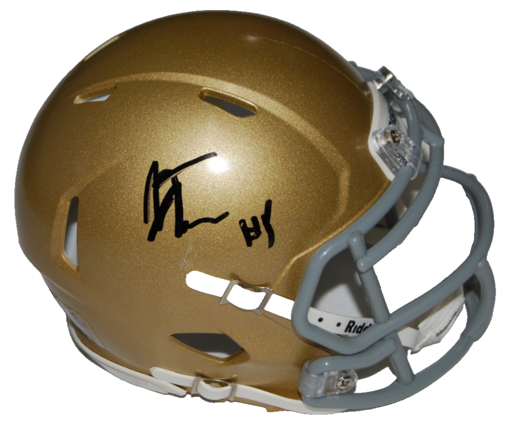 BOUBACAR TRAORE signed (NOTRE DAME FIGHTING IRISH) mini helmet JSA COA CR86347