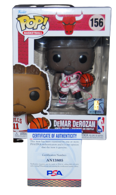 DEMAR DEROZAN signed (CHICAGO BULLS) Basketball #156 Funko Pop PSA/DNA AN13805