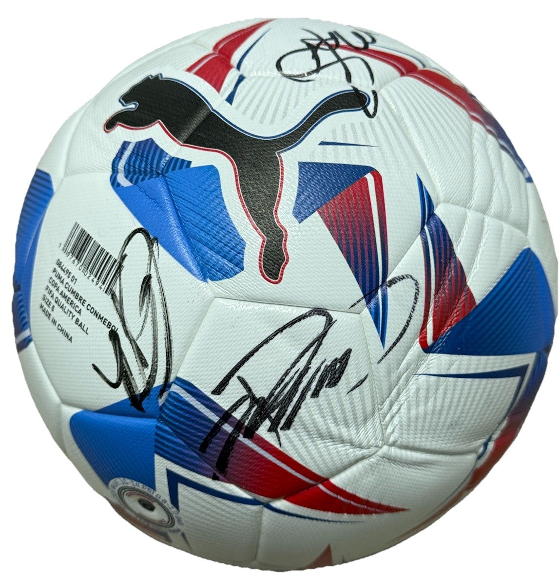 BRAZIL signed (PUMA) Endrick Pepe Marquinhos Team Soccer ball JSA AX31883