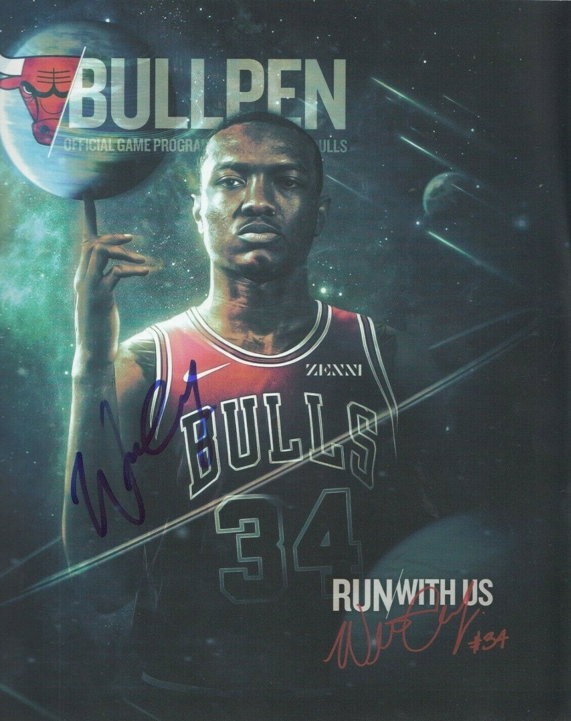 WENDELL CARTER signed (CHICAGO BULLS) Run With Us Official game program W/COA