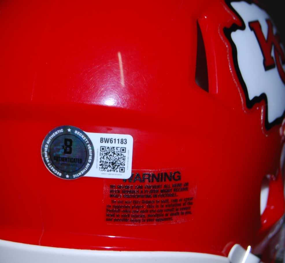 STEVE SPAGNUOLO signed (KANSAS CITY CHIEFS) mini football helmet BECKETT BW61183