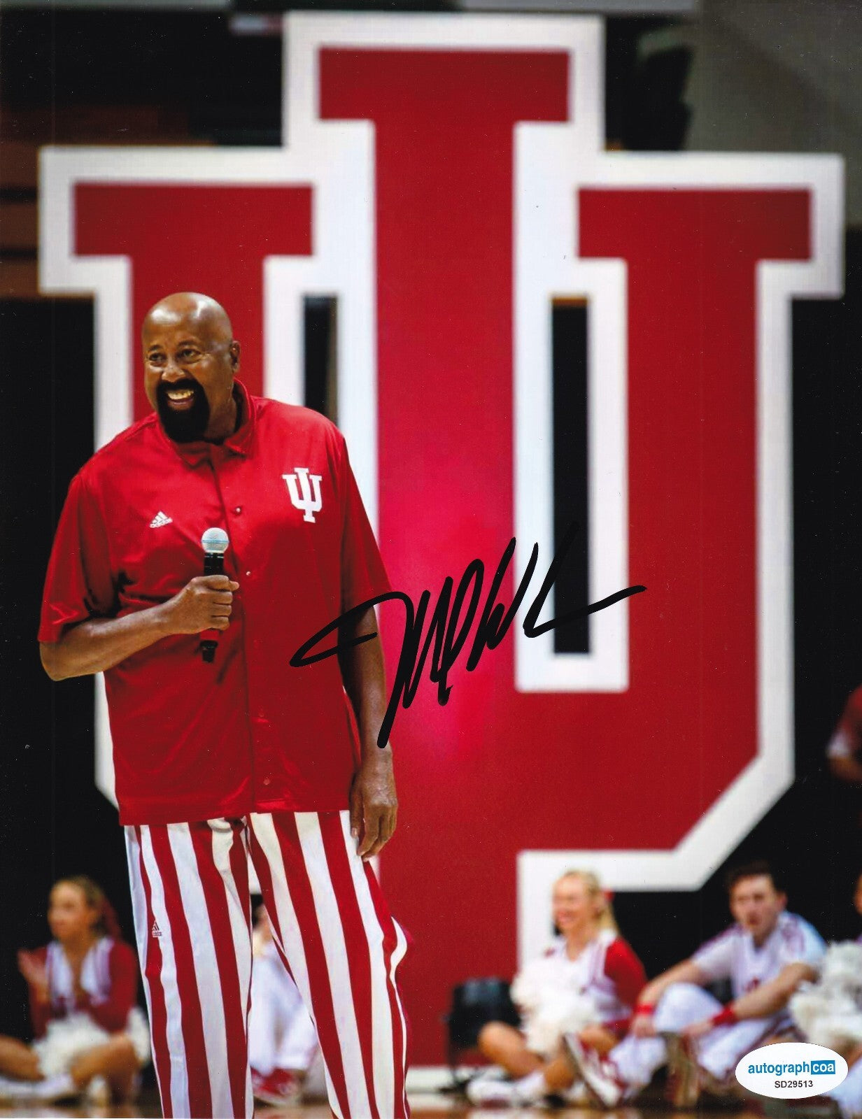 MIKE WOODSON signed (INDIANA HOOSIERS) basketball 8X10 photo ACOA SD29513