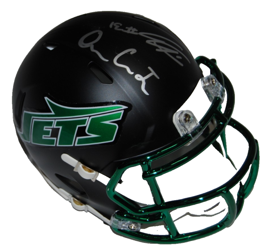 DAVID BAILEY  & OMAR COOPER JR signed (NEW YORK JETS) mini helmet JSA CR86311