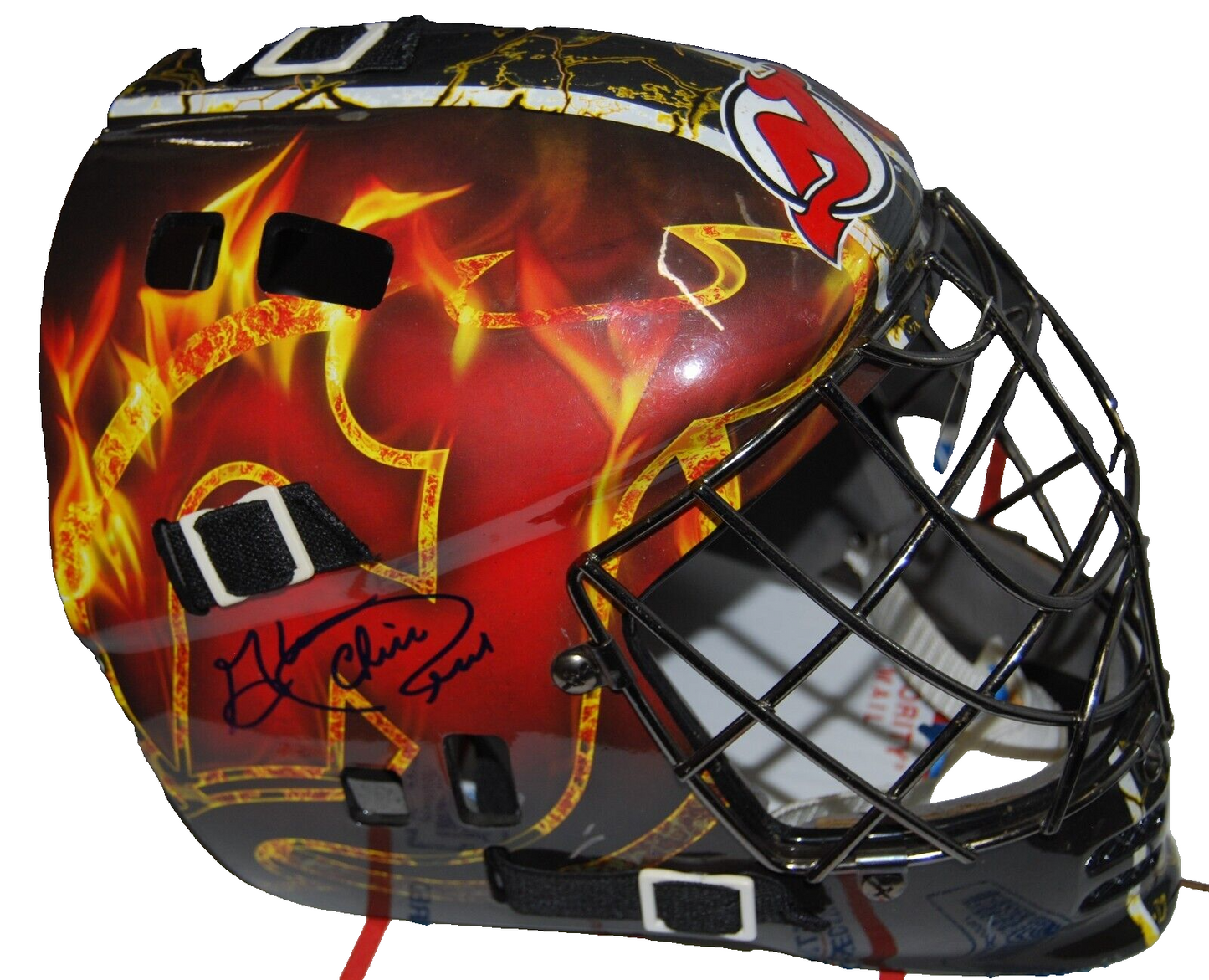 CHICO RESCH signed (NEW JERSEY DEVILS) F/S Hockey Goalie mask PSA/DNA AN42855