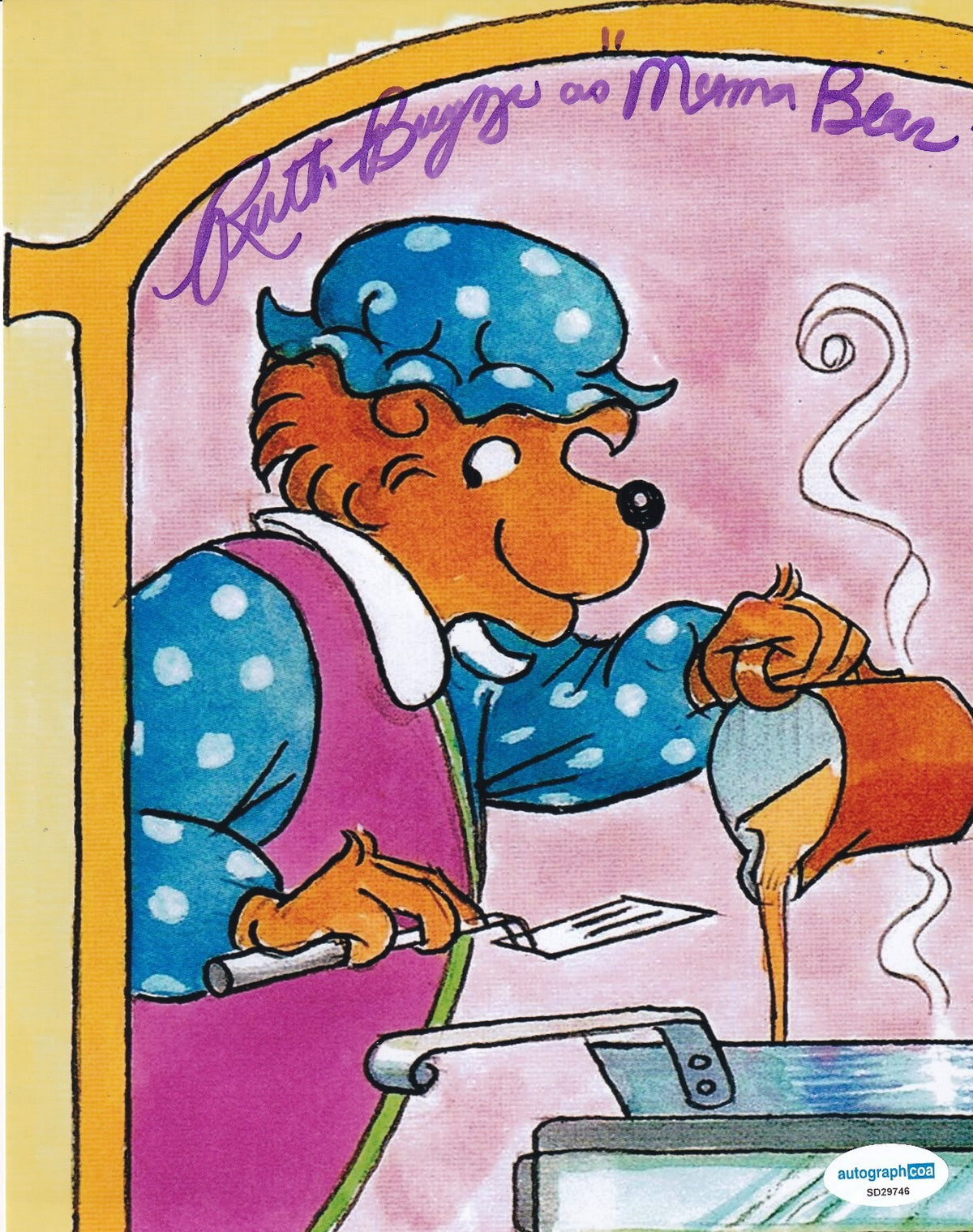 RUTH BUZZI signed (THE BERENSTAIN BEARS) Mama Bear 8X10 photo ACOA SD29746