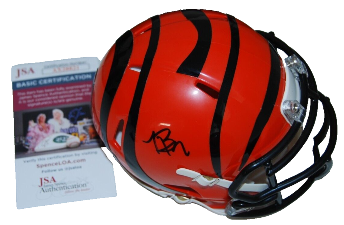 TRENT BROWN signed (CINCINNATI BENGALS) mini football helmet JSA AX28821