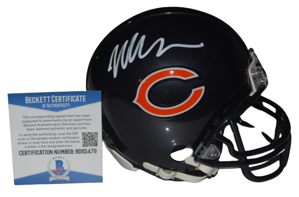 MATT EBERFLUS signed (CHICAGO BEARS) mini football helmet BECKETT BAS BD65479