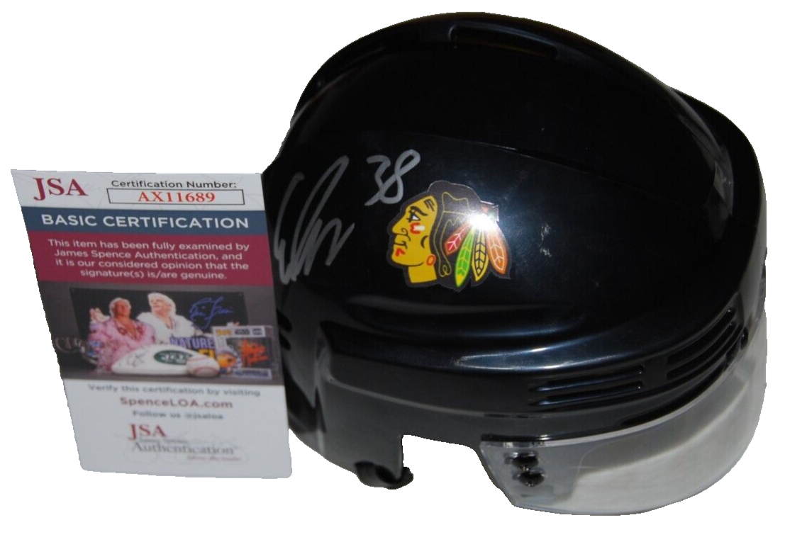 COLTON DACH signed (CHICAGO BLACKHAWKS) Mini Hockey Helmet JSA COA AX11689