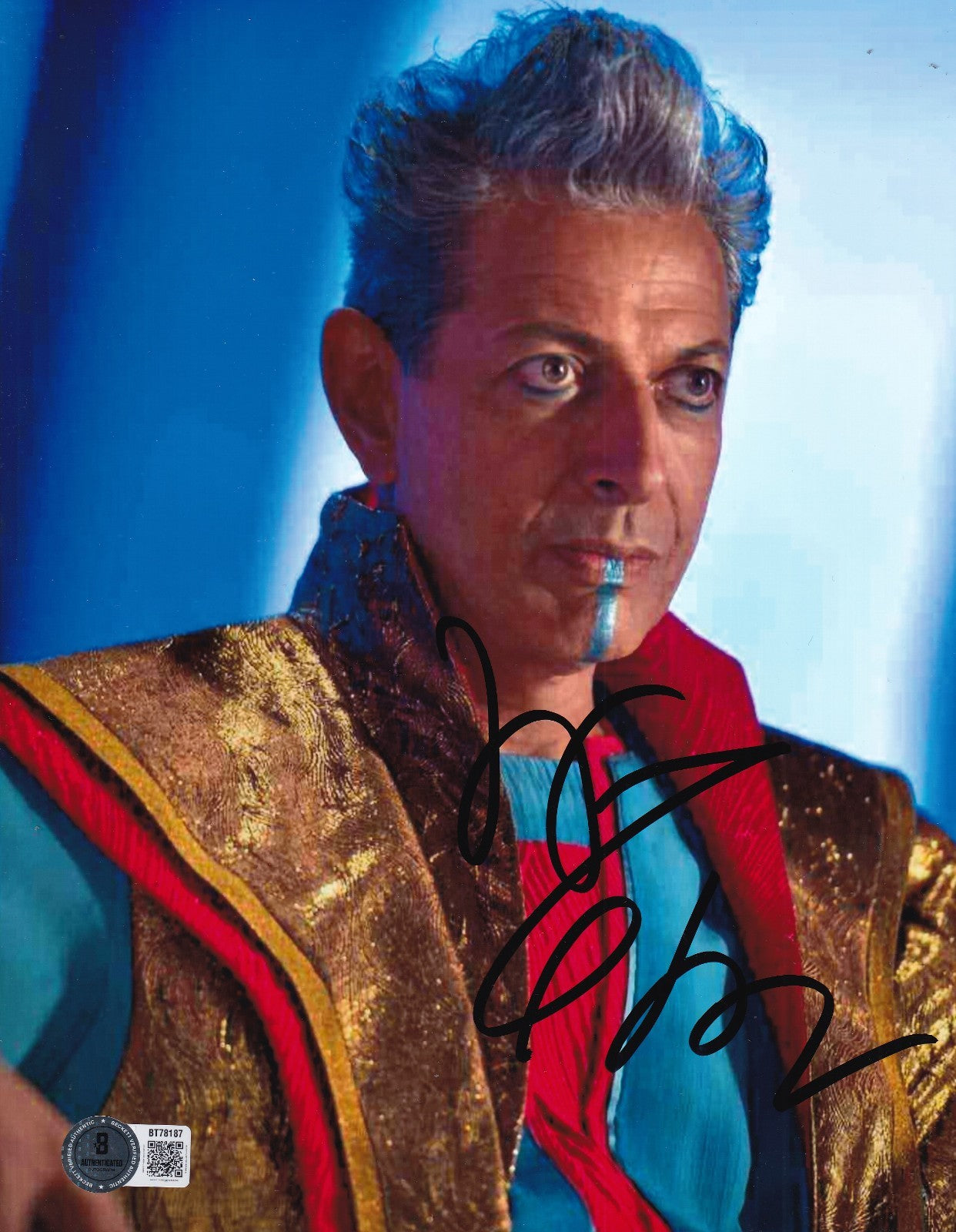 JEFF GOLDBLUM signed (THOR RAGNAROK) Grandmaster 8X10 photo BECKETT BT78187