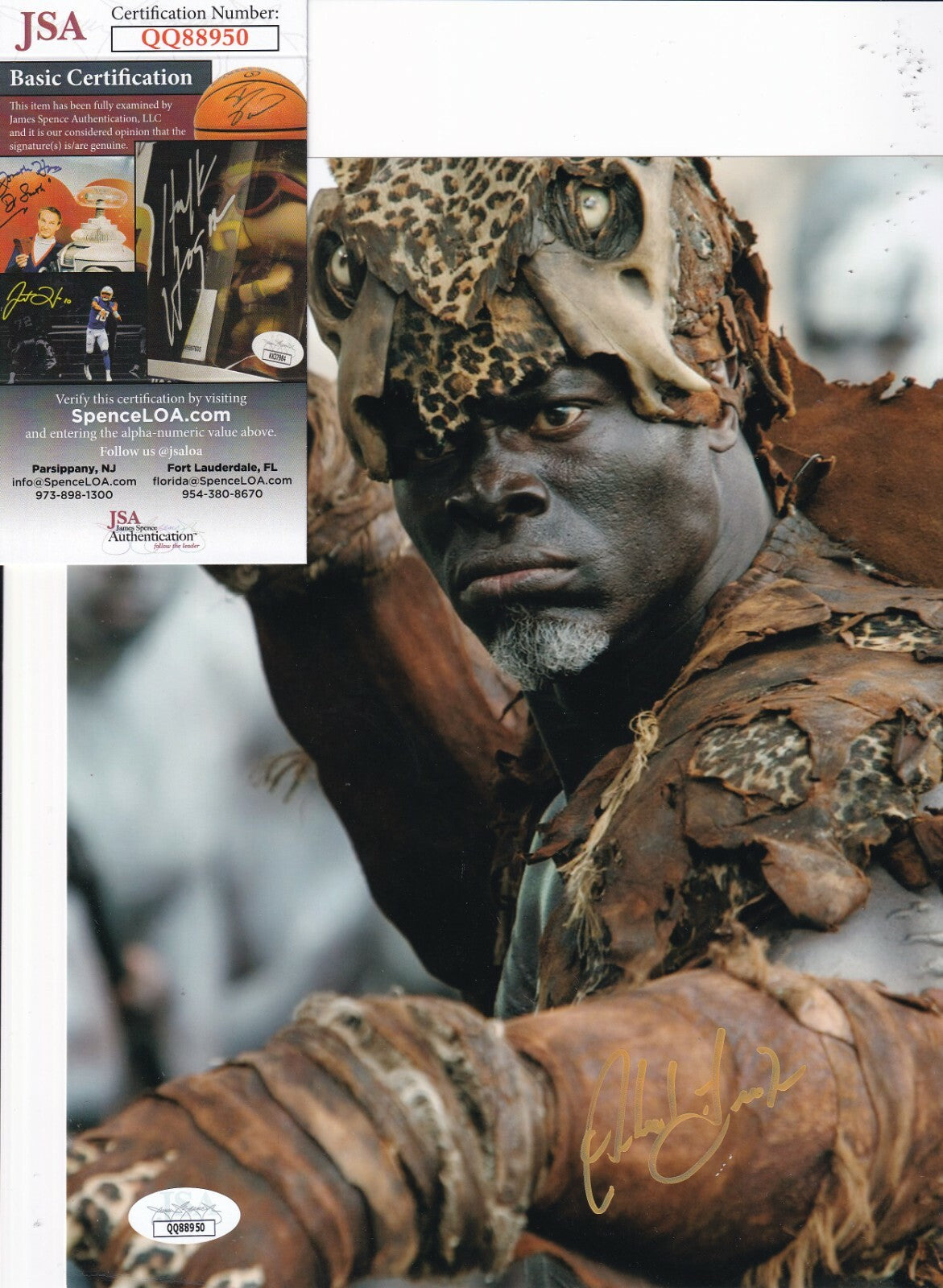 DJIMON HOUNSOU signed (THE LEGEND OF TARZAN) Movie 8X10 photo JSA QQ88950