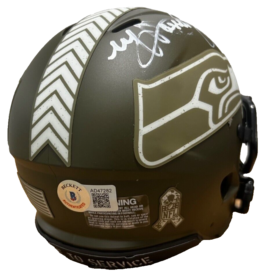 MATT HASSELBECK signed SEATTLE SEAHAWKS mini football helmet BECKETT BAS AD47282