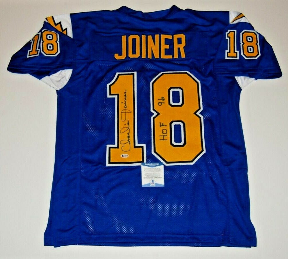 CHARLIE JOINER signed SAN DIEGO CHARGERS Custom Stitched football jersey BECKETT