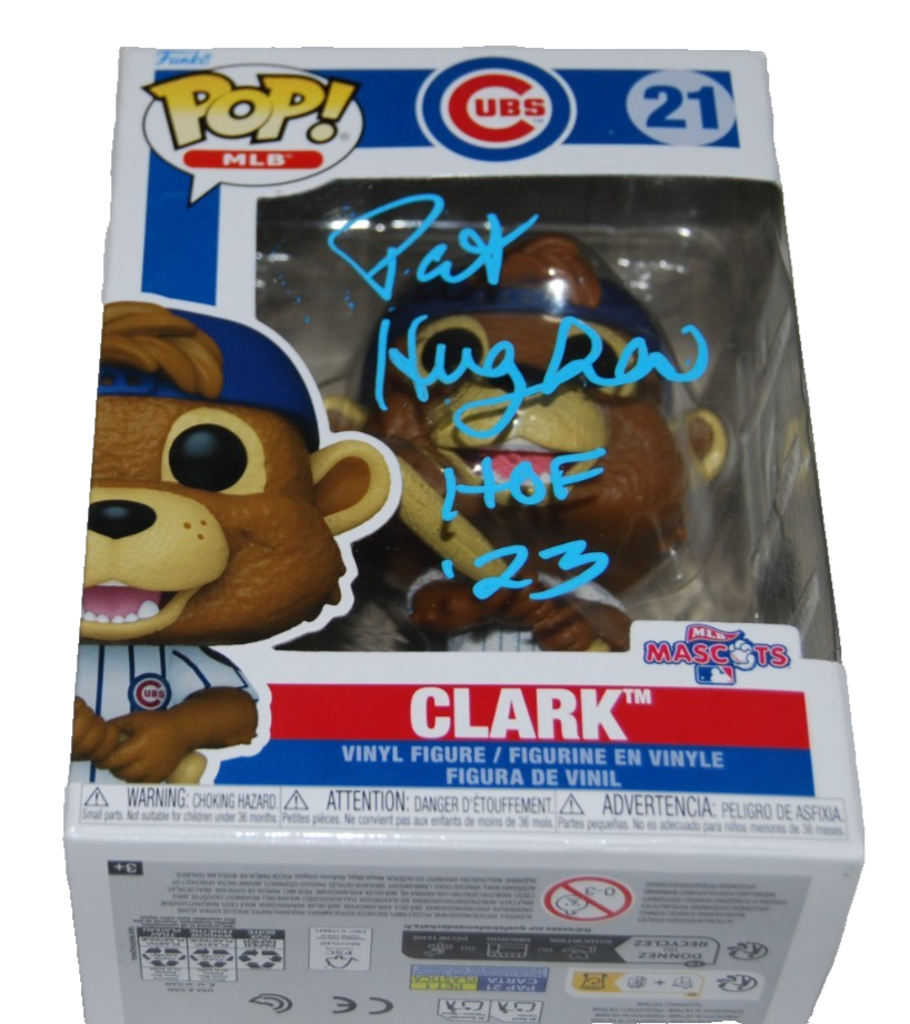 PAT HUGHES signed (CLARK) Mascot WRIGLEY CUBS Funko Pop #21 BECKETT BY085886