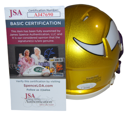 KEVIN O'CONNELL signed (MINESOTA VIKINGS) FLASH mini football helmet JSA AJ47690
