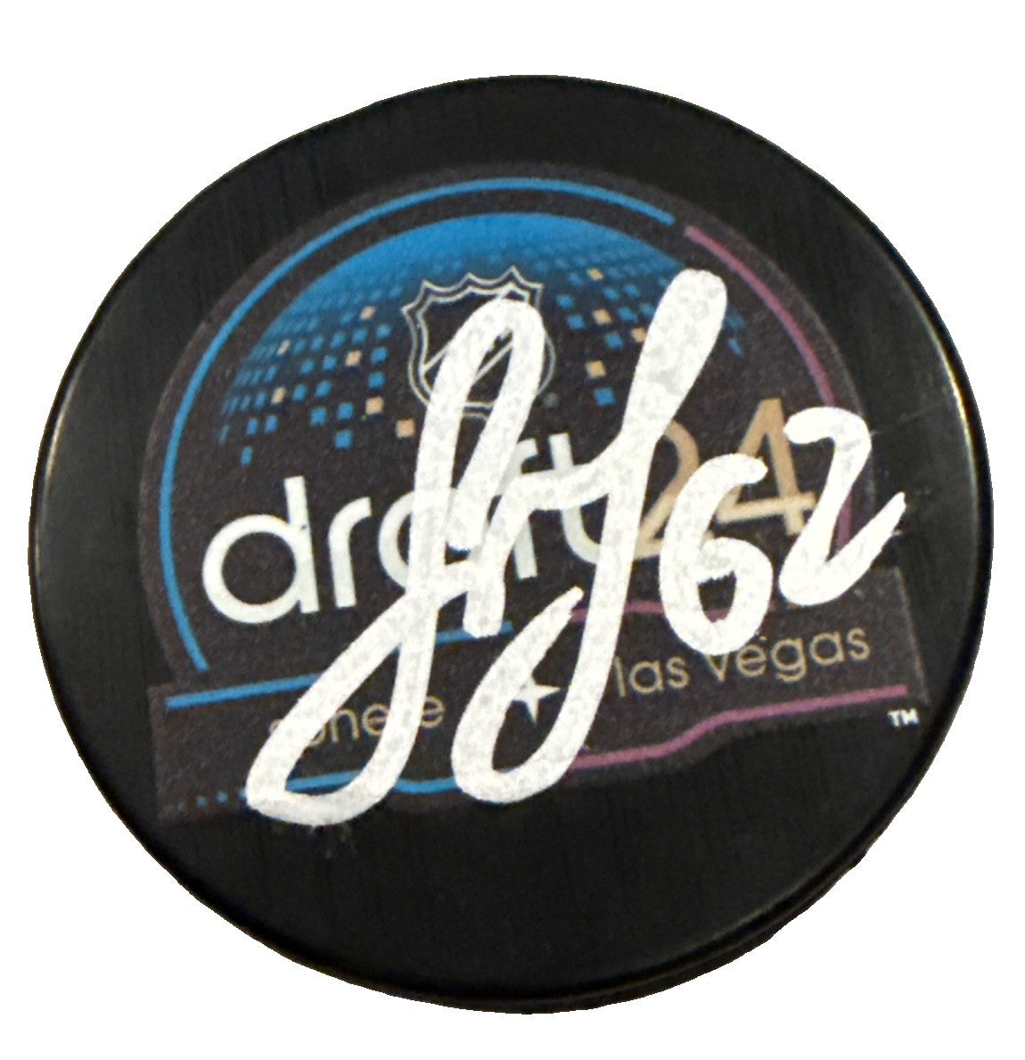 ILYA PROTAS signed (WASHINGTON CAPITALS) 2024 Draft Hockey puck JSA CM05079