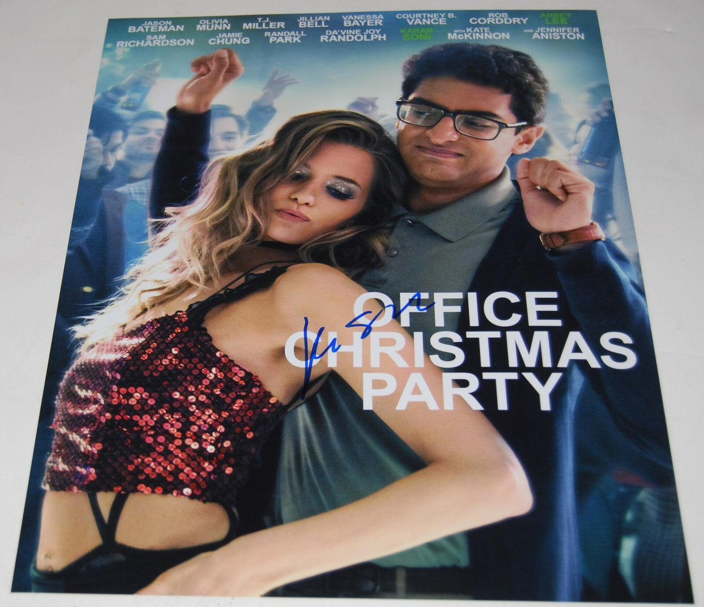 KARAN SONI signed (OFFICE CHRISTMAS PARTY) 11X14 movie photo *NATE* W/COA