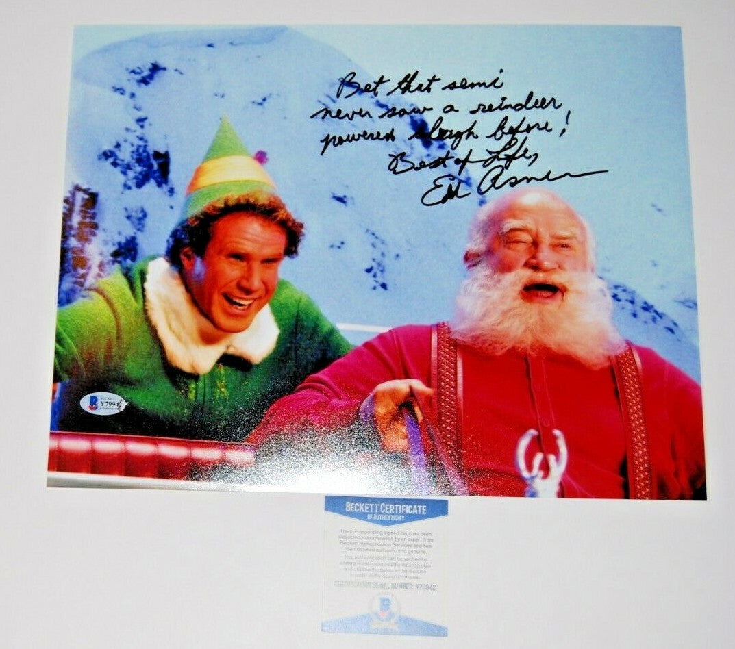 ED ASNER signed (ELF) autographed Movie 11X14 photo *Santa* BECKETT BAS Y79942