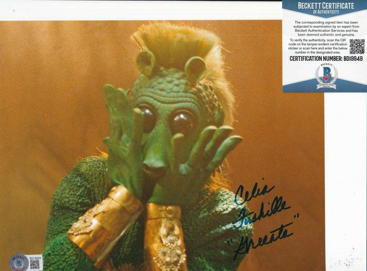 CELIA FUSHILLE signed (STAR WARS RETURN OF THE JEDI) 8X10 BECKETT BAS BD19949