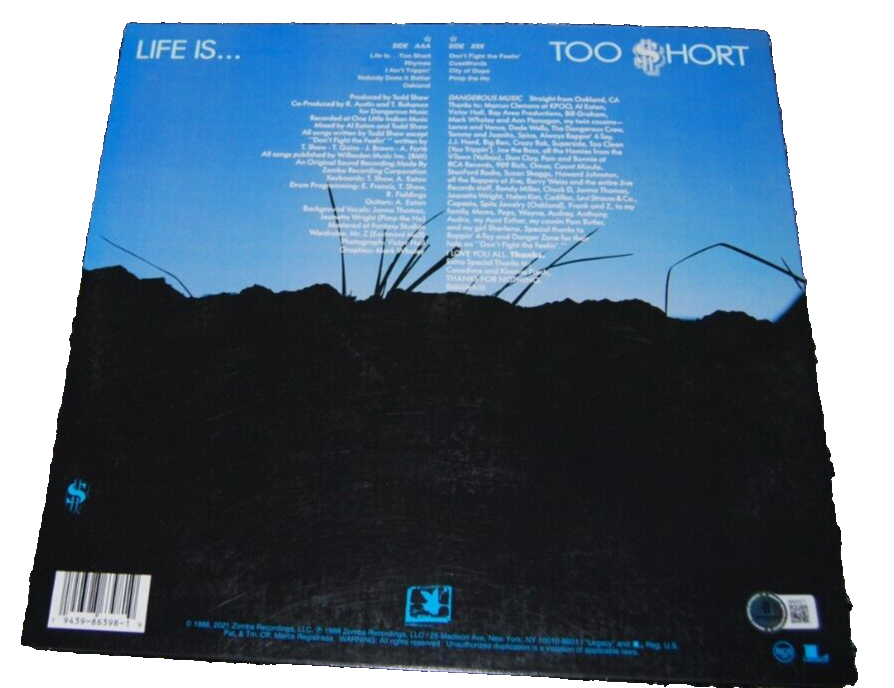 TOO SHORT signed (LIFE IS TOO $HORT) Vinyl Album Record BECKETT BAS BR00377
