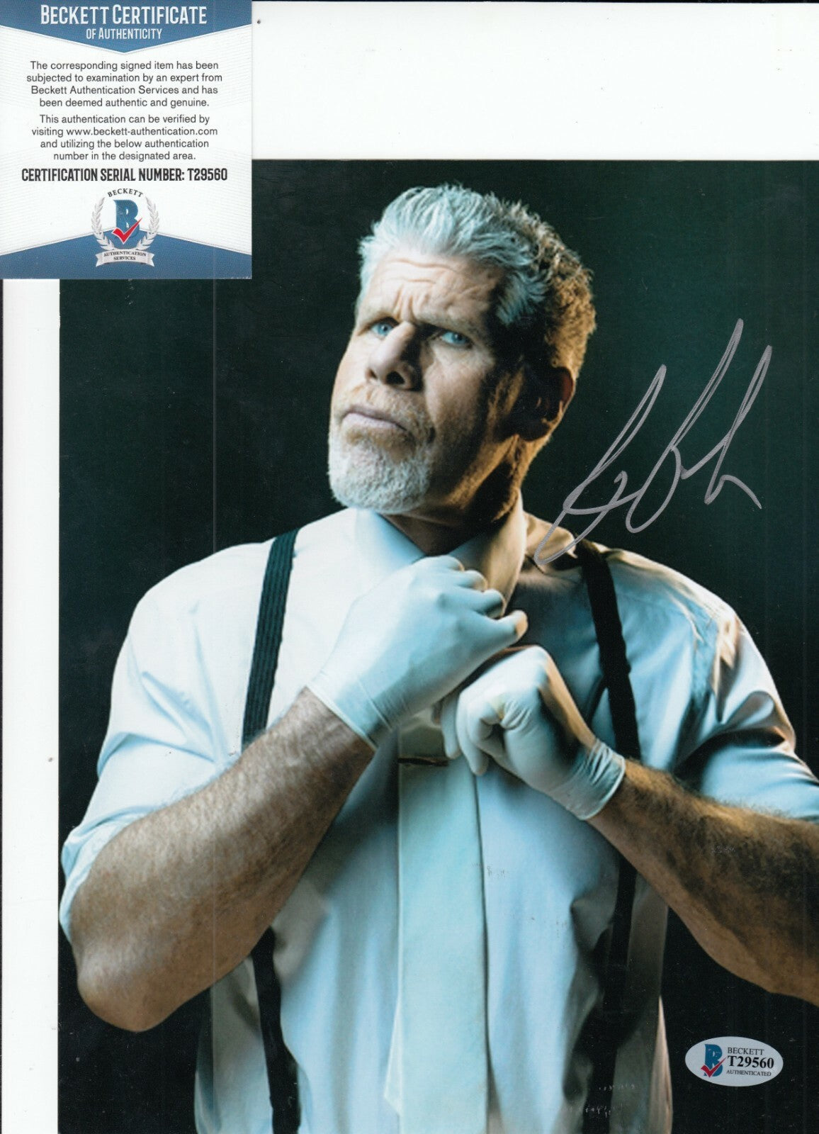 RON PERLMAN signed (SON OF ANARCHY) Clay Morrow 8X10 photo BECKETT BAS T295560
